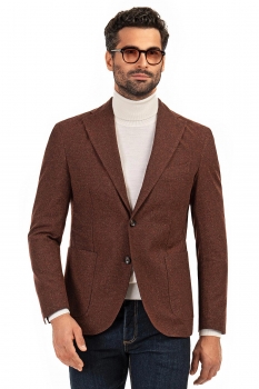 Slim body orange plain blazer