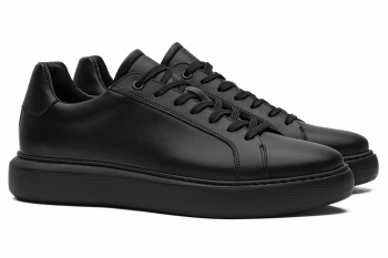 Black genuine leather shoes