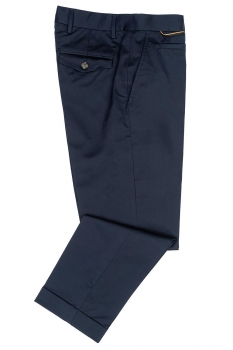 Slim body blue plain trousers