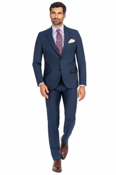 Slim body blue plain suit