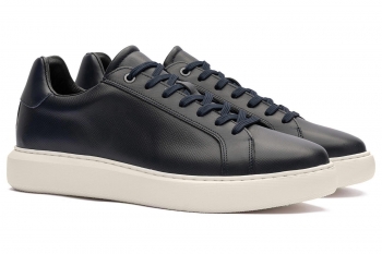 Navy genuine leather shoes