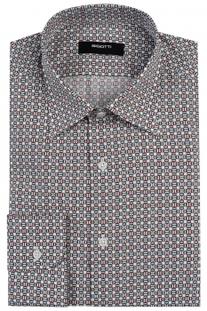 Superslim white geometric shirt