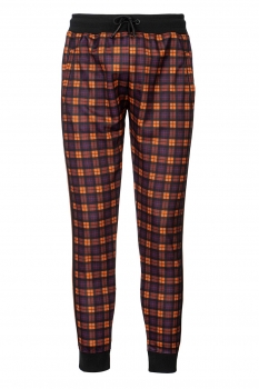 Pantaloni trening slim maro print geometric
