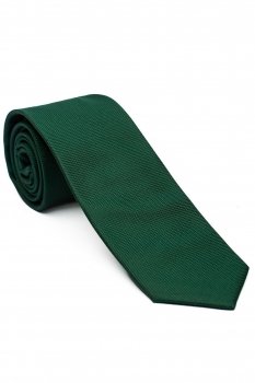 Cravata matase tesuta verde uni