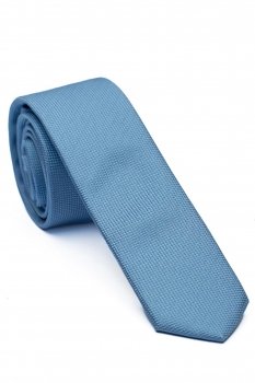 Cravata matase tesuta bleu uni