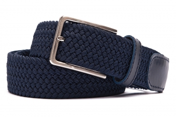 Belt Blue Textil elastic,piele
