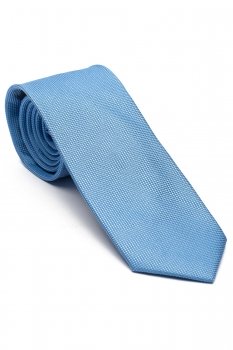 Cravata matase tesuta bleu uni
