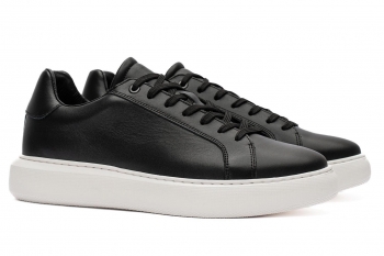 Black genuine leather shoes