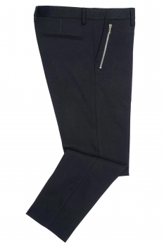 Slim body navy plain trousers