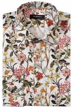 Superslim alb floral camasi